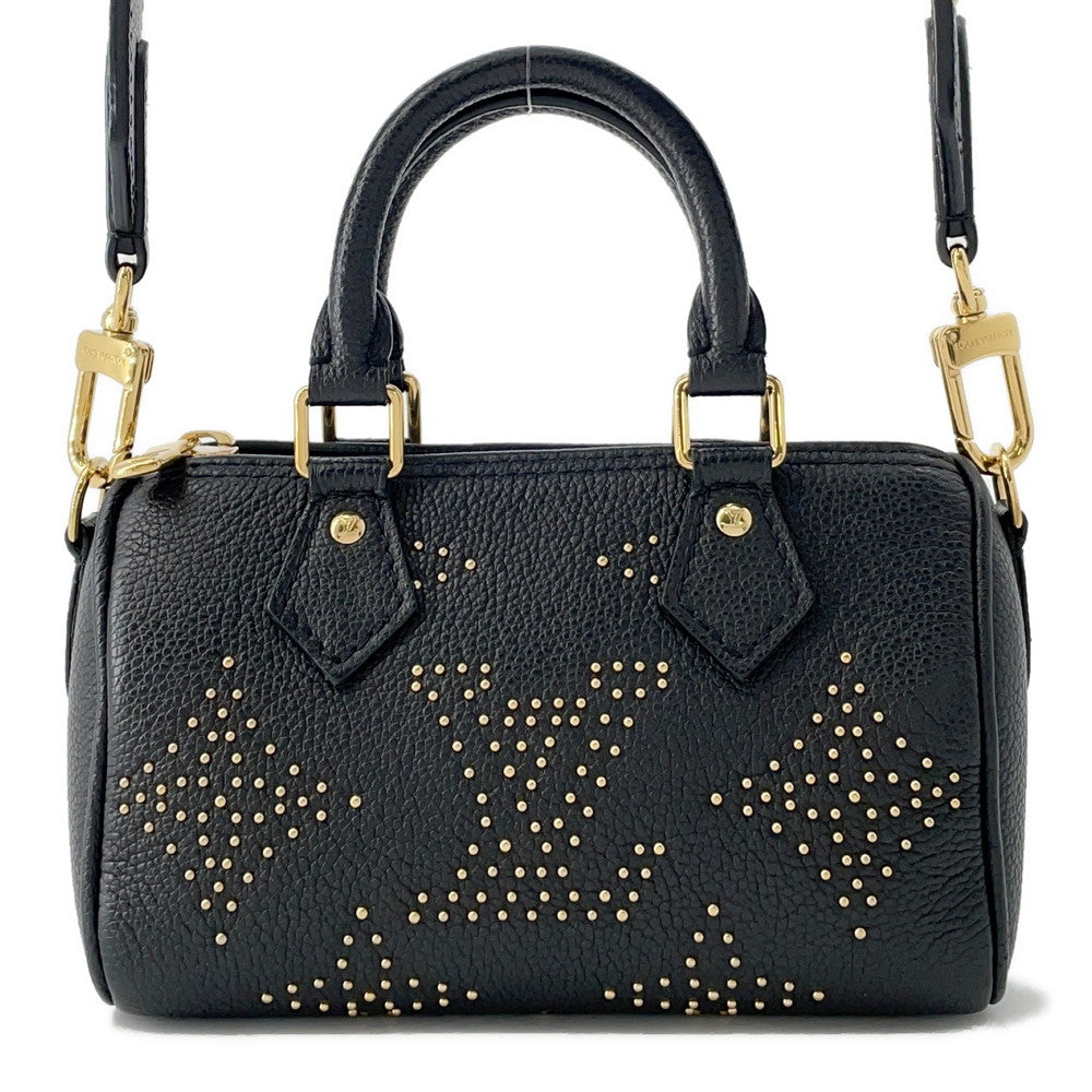 Louis Vuitton Speedy NoirM46745 Studded Monogram Empreinte Leather Nano Handbag