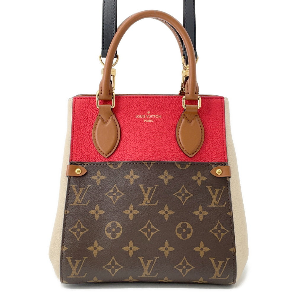 Louis Vuitton Fold Cerise Cream BrownM45389 Monogram Leather Calf Tote Bag