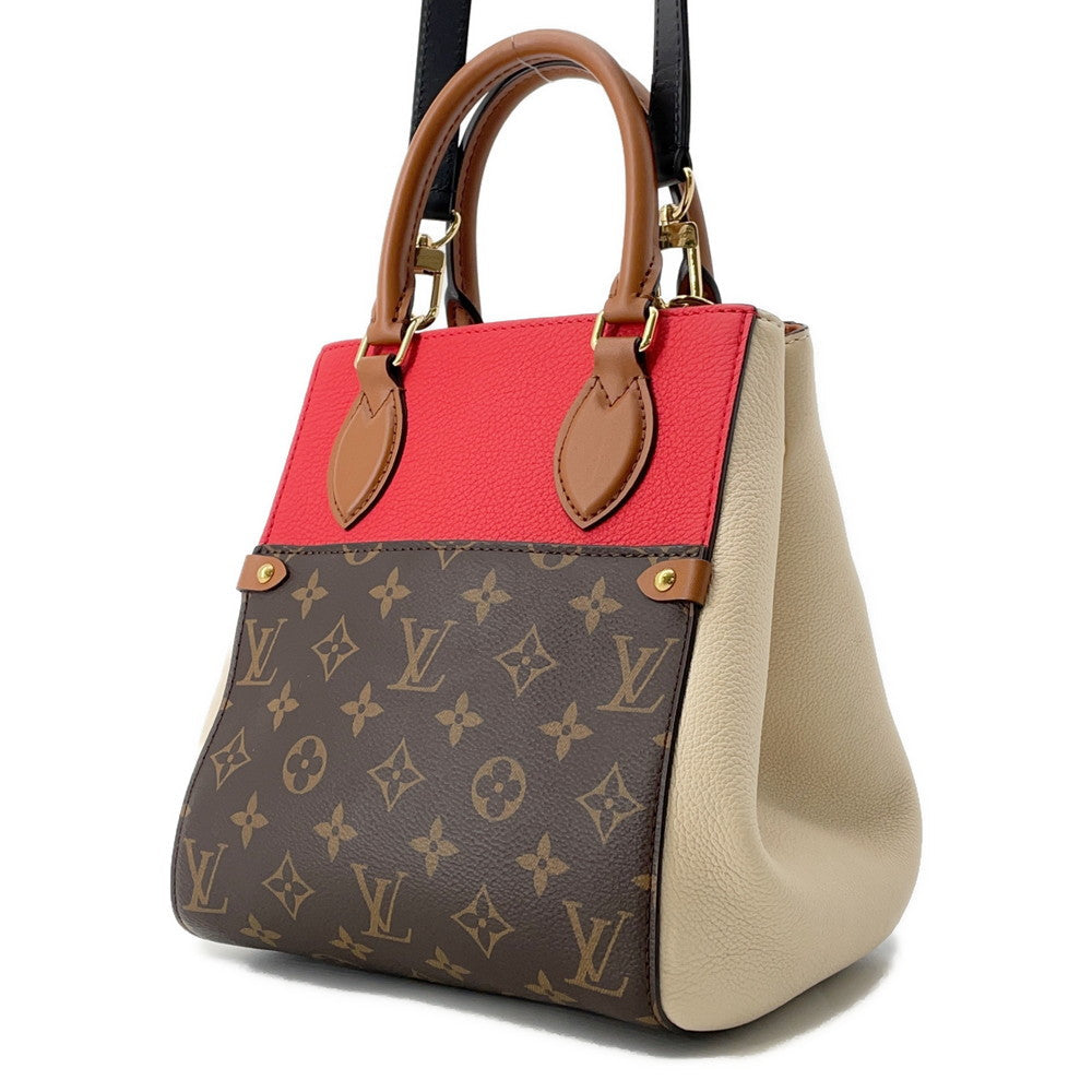 Louis Vuitton Fold Cerise Cream BrownM45389 Monogram Leather Calf Tote Bag