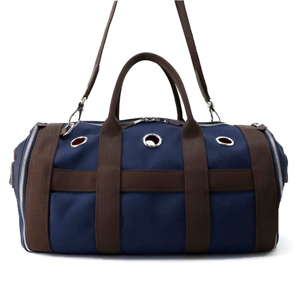 Dog Carry Bag Navy Canvas Travel Bag