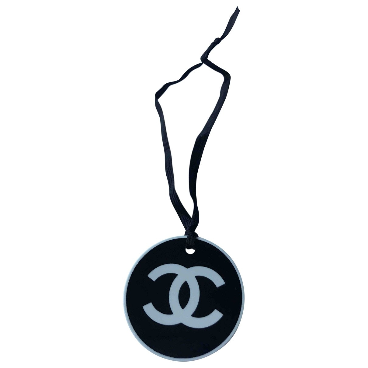 Chanel cc black plastic bag charms