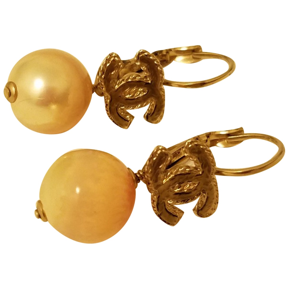 Chanel Pink Metal Earrings