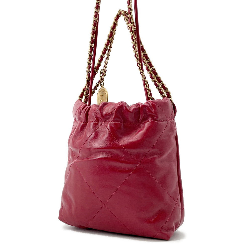 Chanel CHANEL22 ChainShoulder RedAS3980 Calf Leather Shoulder Bag