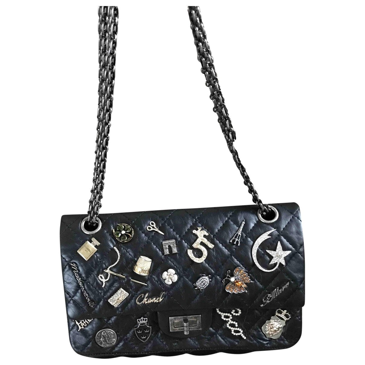 Chanel 2.55 Black Leather Handbag