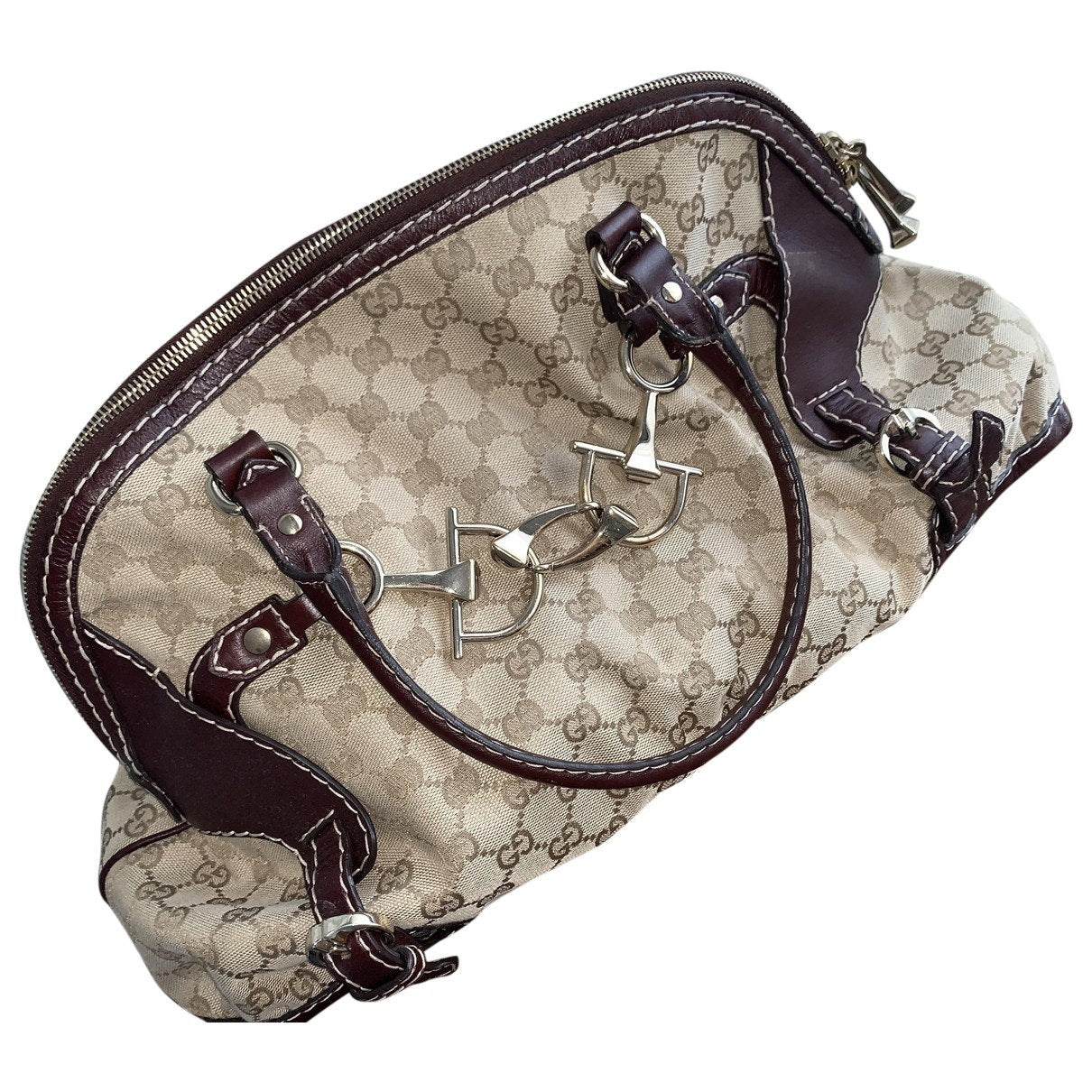 Gucci brown cloth handbag