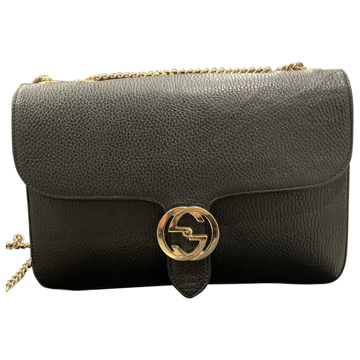 Gucci interlocking black leather handbag