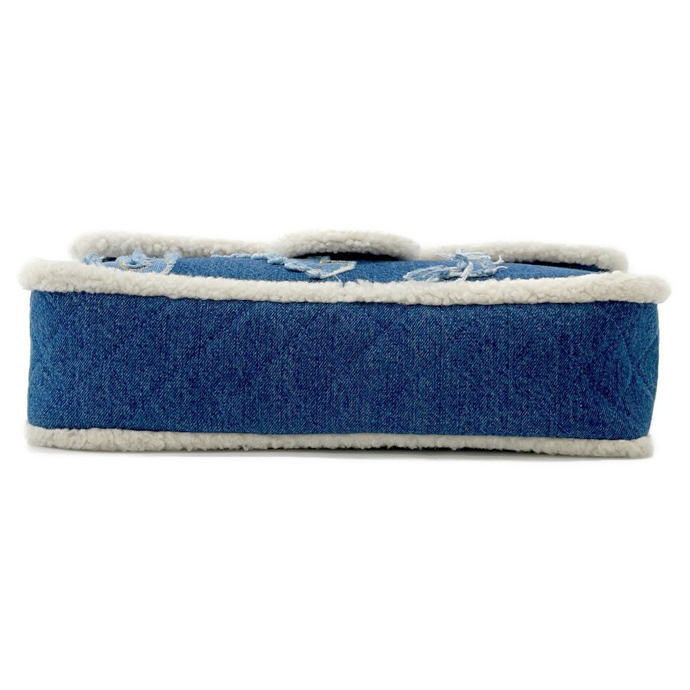 Chanel Egyptian Line Denim Mouton Blue Shoulder Bag