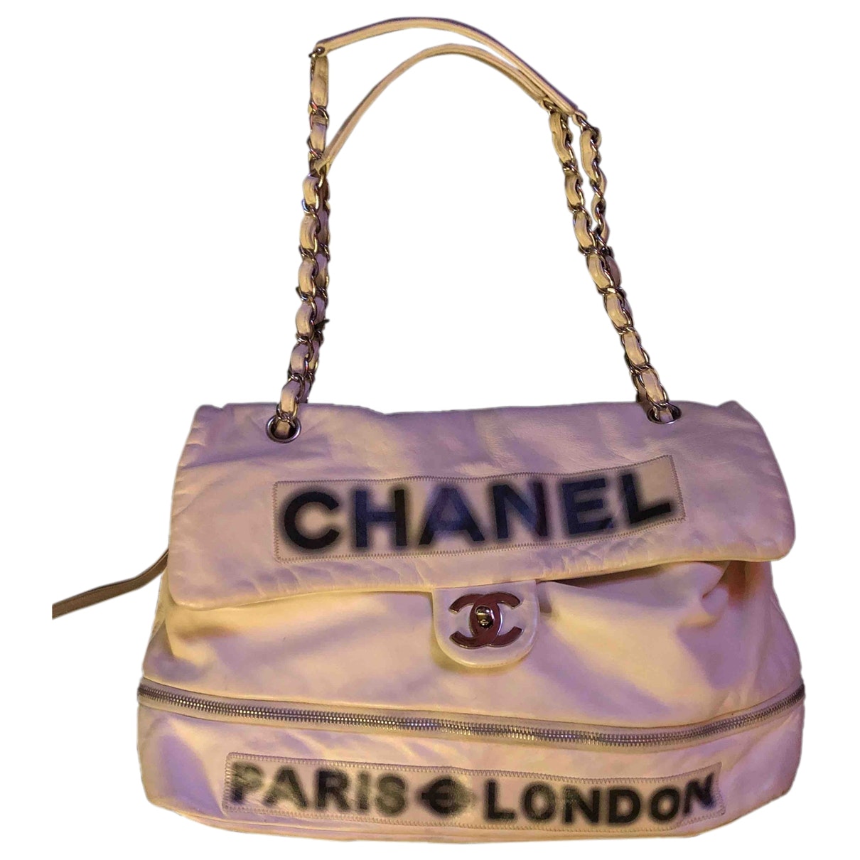 Chanel White Leather Handbag