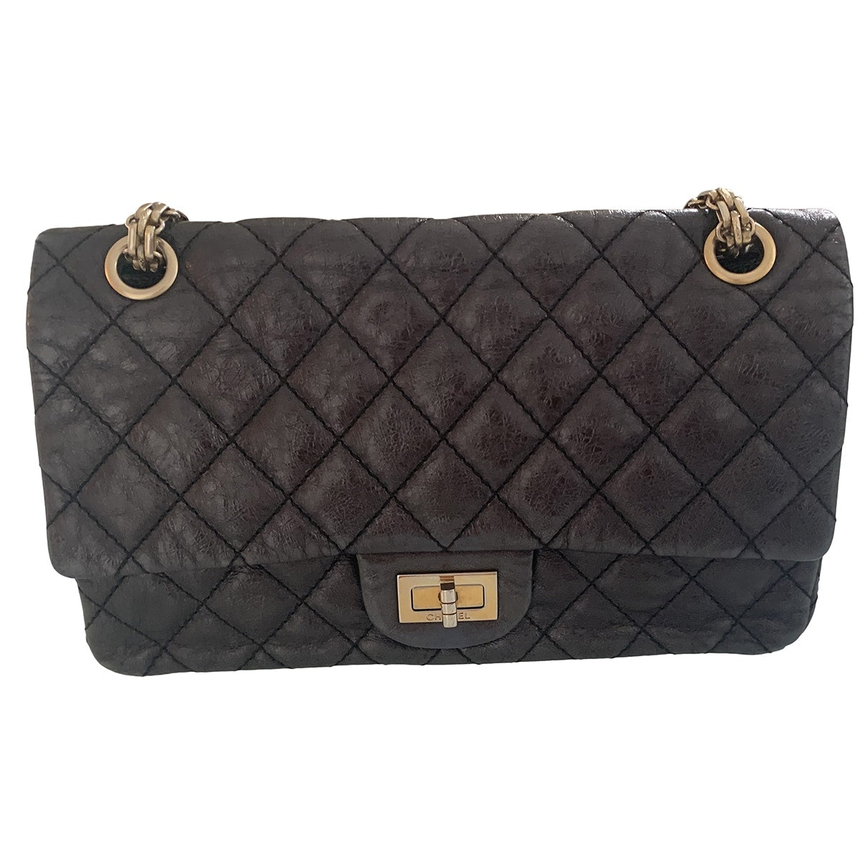 Chanel 2.55 black leather handbag