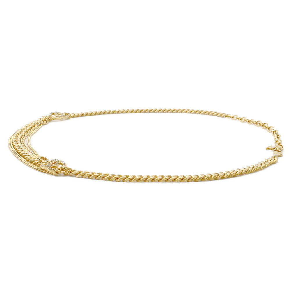Chanel CC Logo Rhinestone ChainBelt Gold