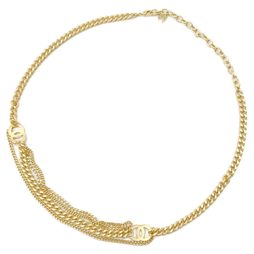 Chanel CC Logo Rhinestone ChainBelt Gold