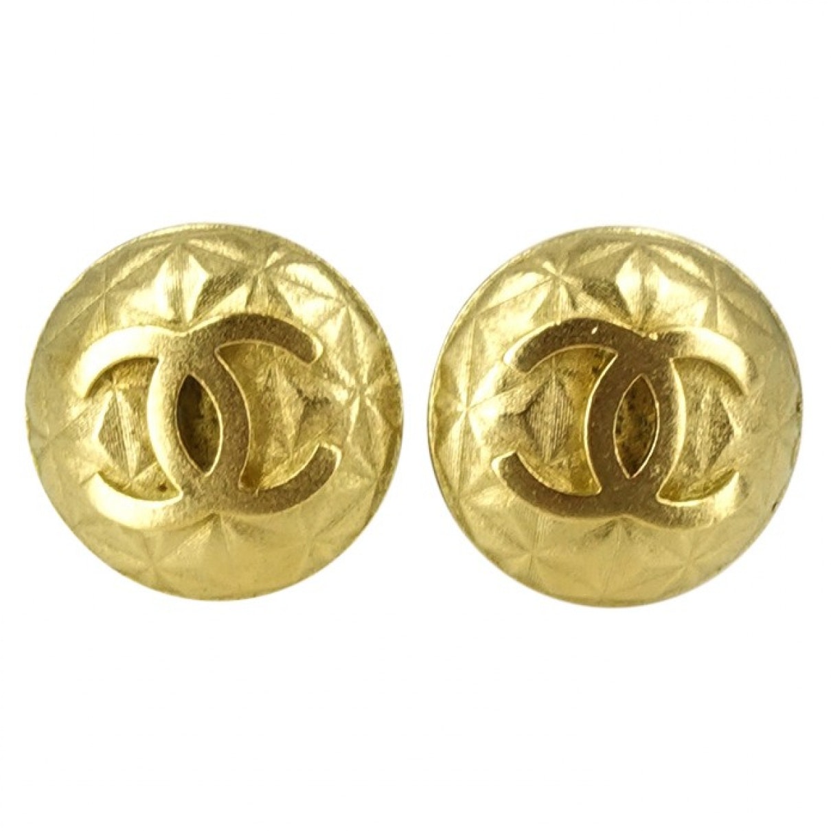 Chanel CC Gold Gold Plated Earrings