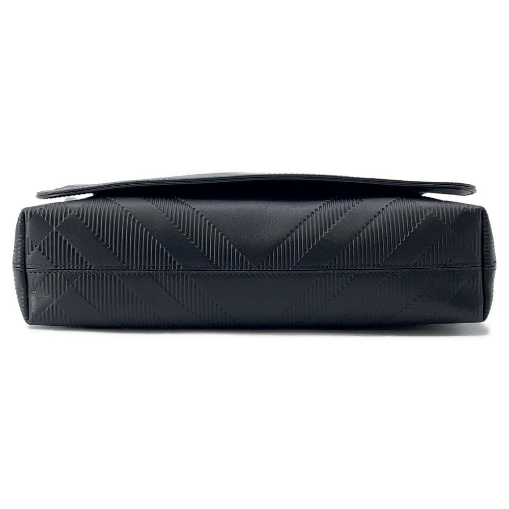 Burberry Check Messenger Bag Black81019221 Calf Leather Embossed