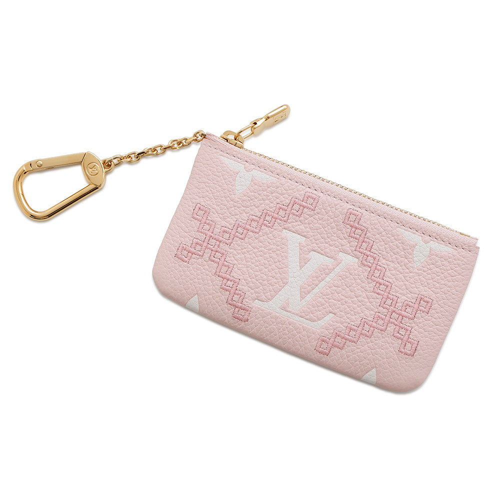 Louis Vuitton Pochette Cles PinkM81234 Belvedere Monogram Empreinte Leather Wallet Case