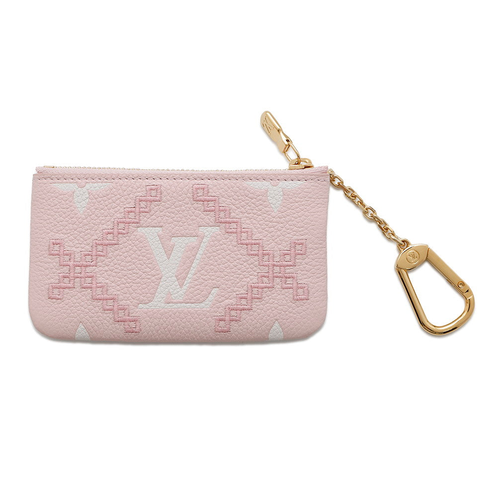 Louis Vuitton Pochette Cles PinkM81234 Belvedere Monogram Empreinte Leather Wallet Case