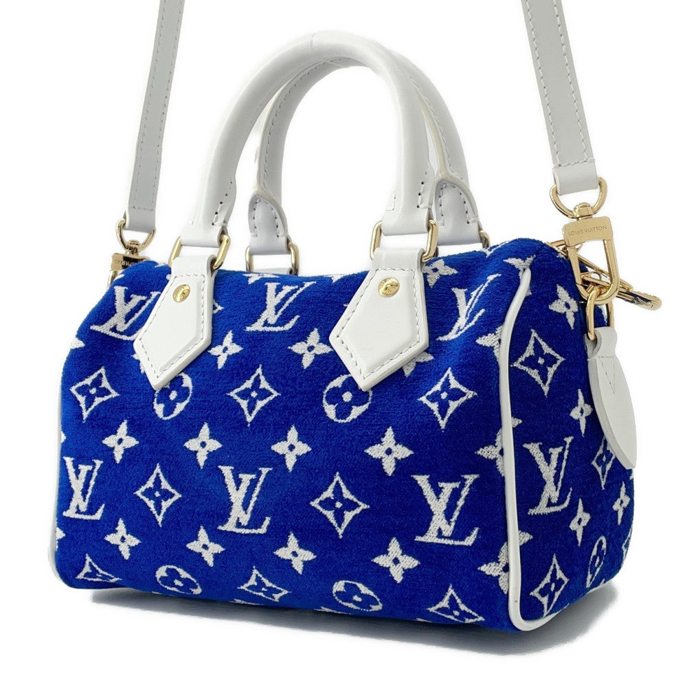Louis Vuitton Speedy Bandouliere Match WhiteM20751 ・Jacquard Velvet Monogram Blue Handbag