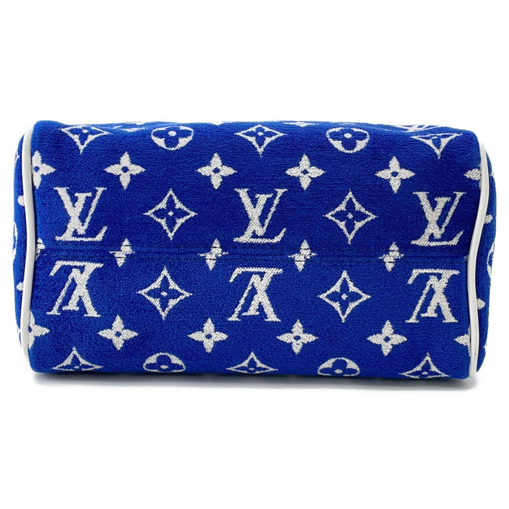 Louis Vuitton Speedy Bandouliere Match WhiteM20751 ・Jacquard Velvet Monogram Blue Handbag