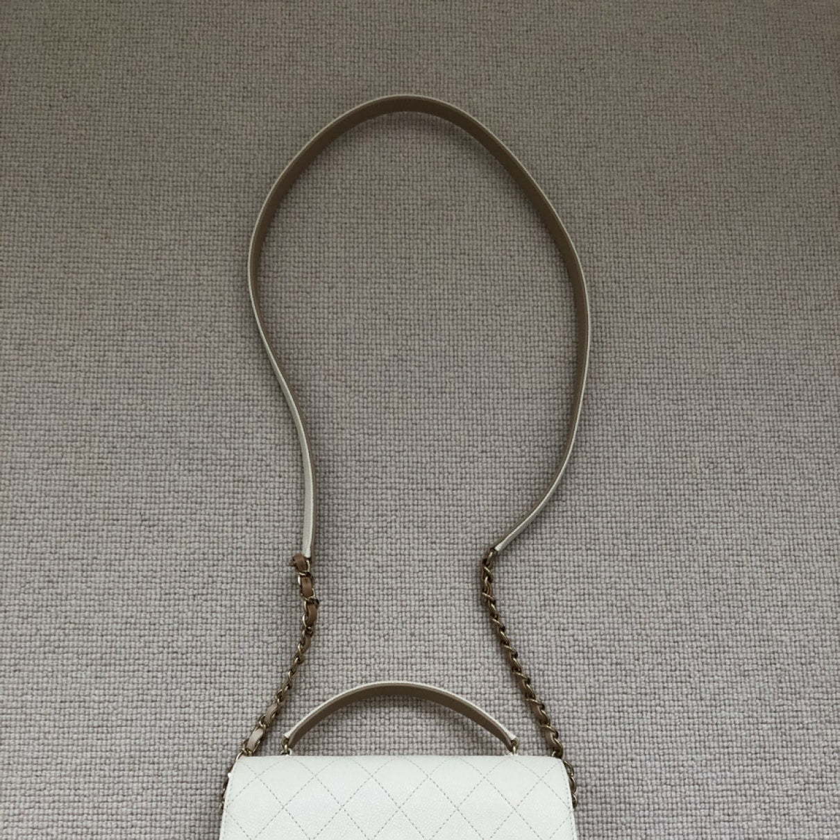 Chanel ecru leather handbag