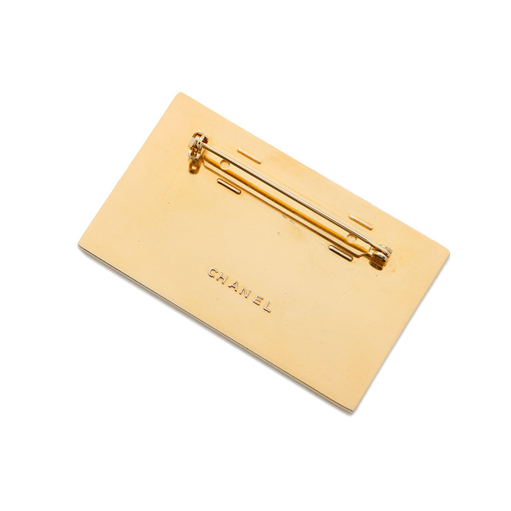 Chanel Plate Brooch Gold Handbag