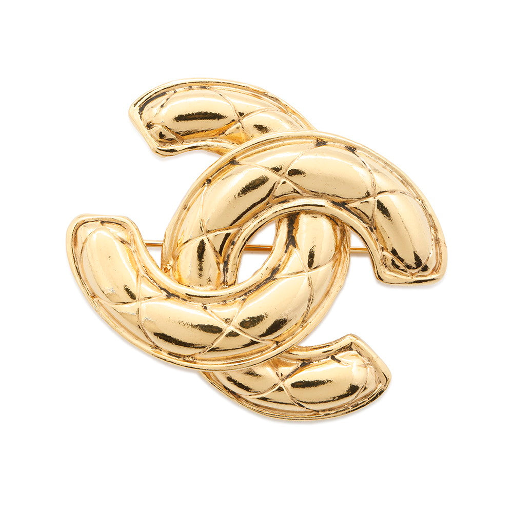 Chanel Matelasse CC LogoBrooch Gold Handbag