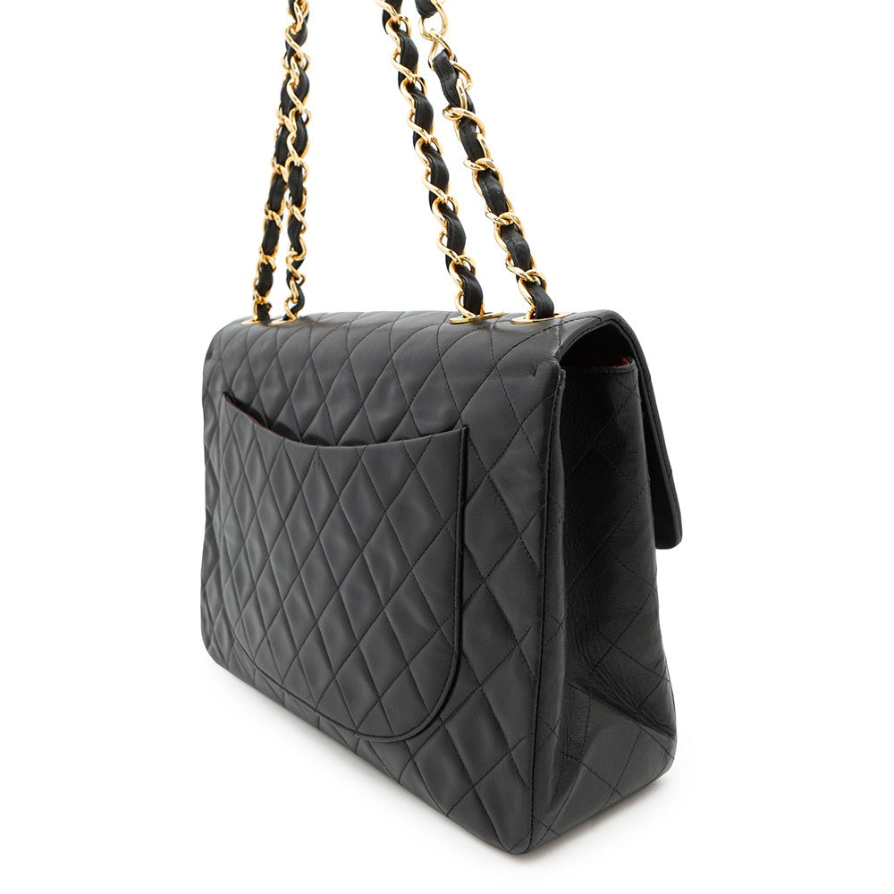 Chanel Jumbo Matelasse ChainShoulder BlackA01094 Lambskin Shoulder Bag