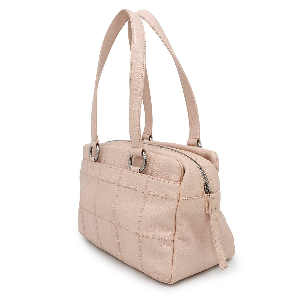 Chanel Chocolate Bar Pink Leather Tote Bag