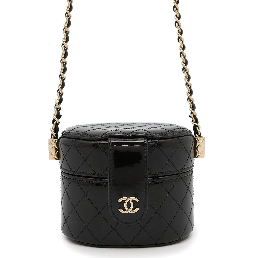 Chanel Matelasse Vanity BlackAP1616 Patent Leather Mini Bag