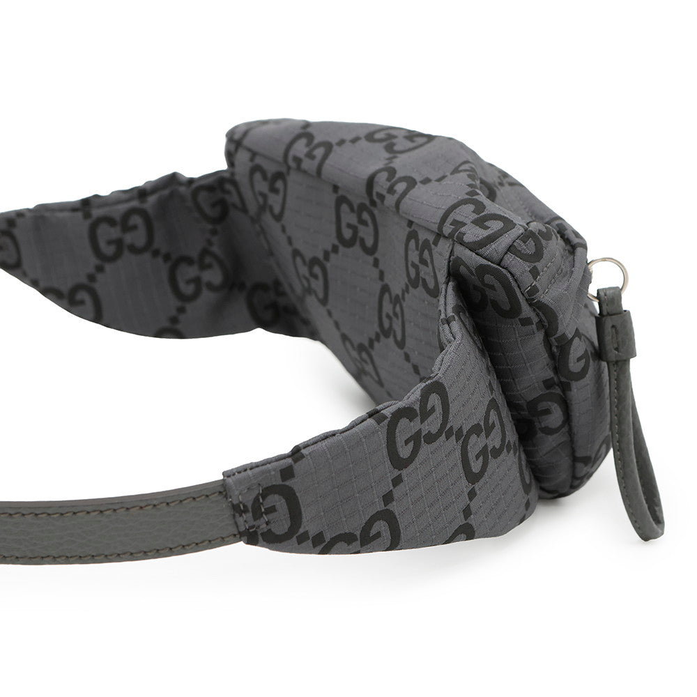 Gucci GG Recycled Polyester Black767934 Eco-friendly Gray Belt