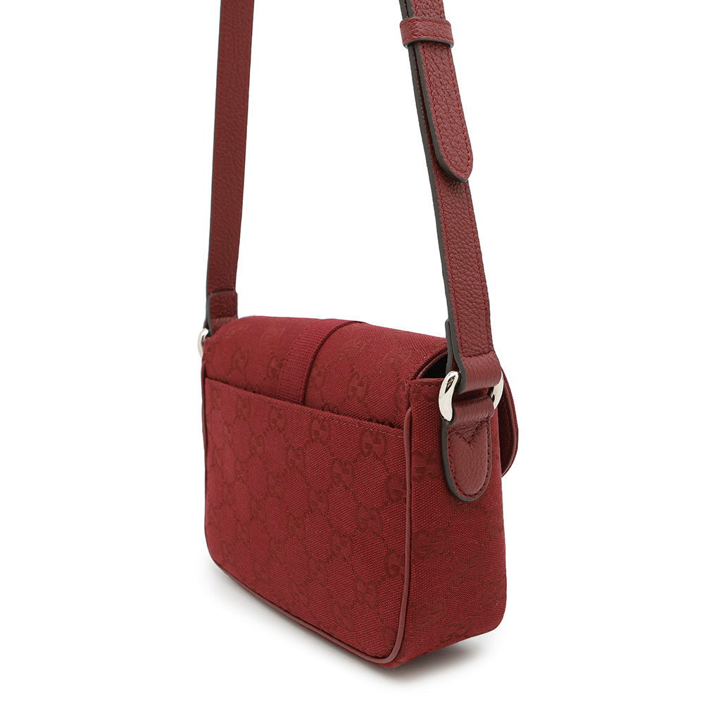 Gucci Shoulder Bag Rosso Ancora802100 Leather Canvas
