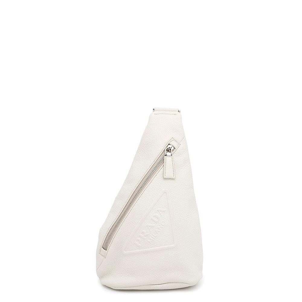 Triangle Crossbody Bag Vz Leather White
