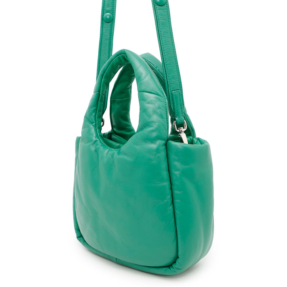 Logo Way Handbag Ba Soft Nappa Leather Green Travel Bag