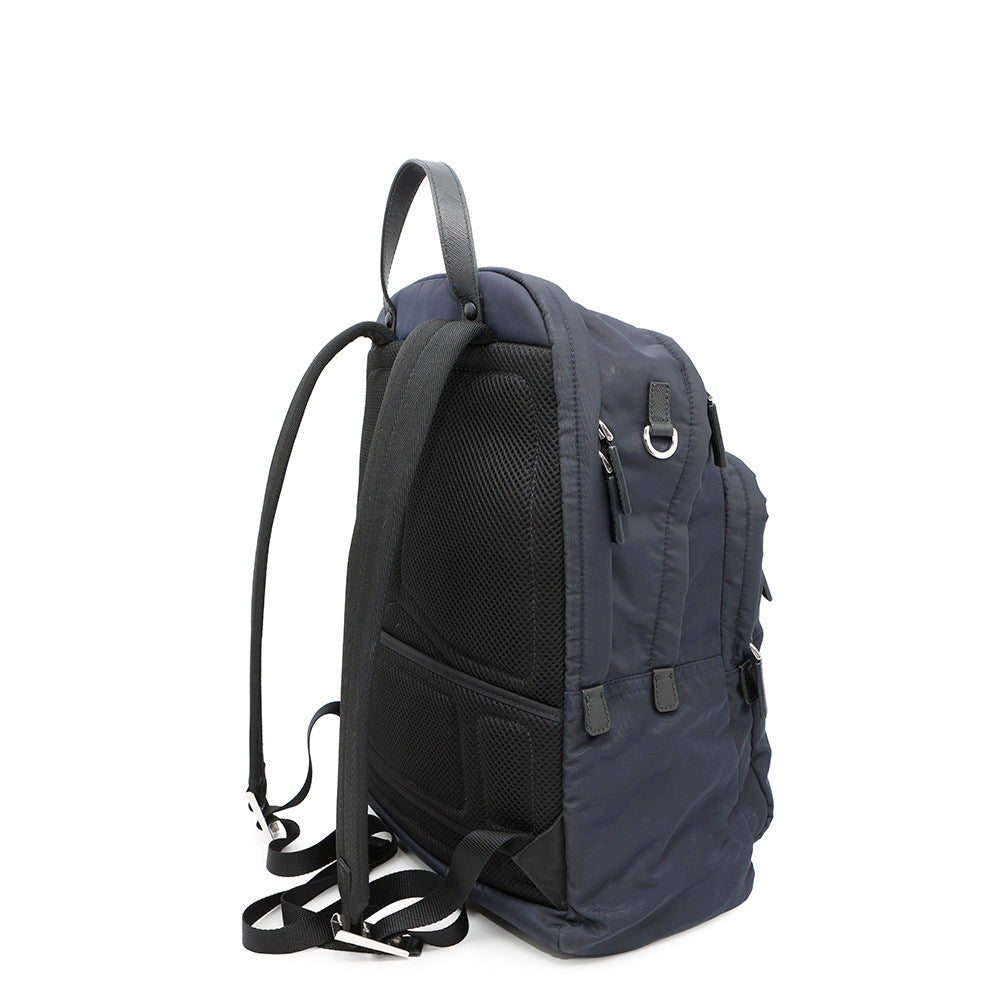 Re Xsaffiano Backpack Navy Vz Handbag Leather Nylon