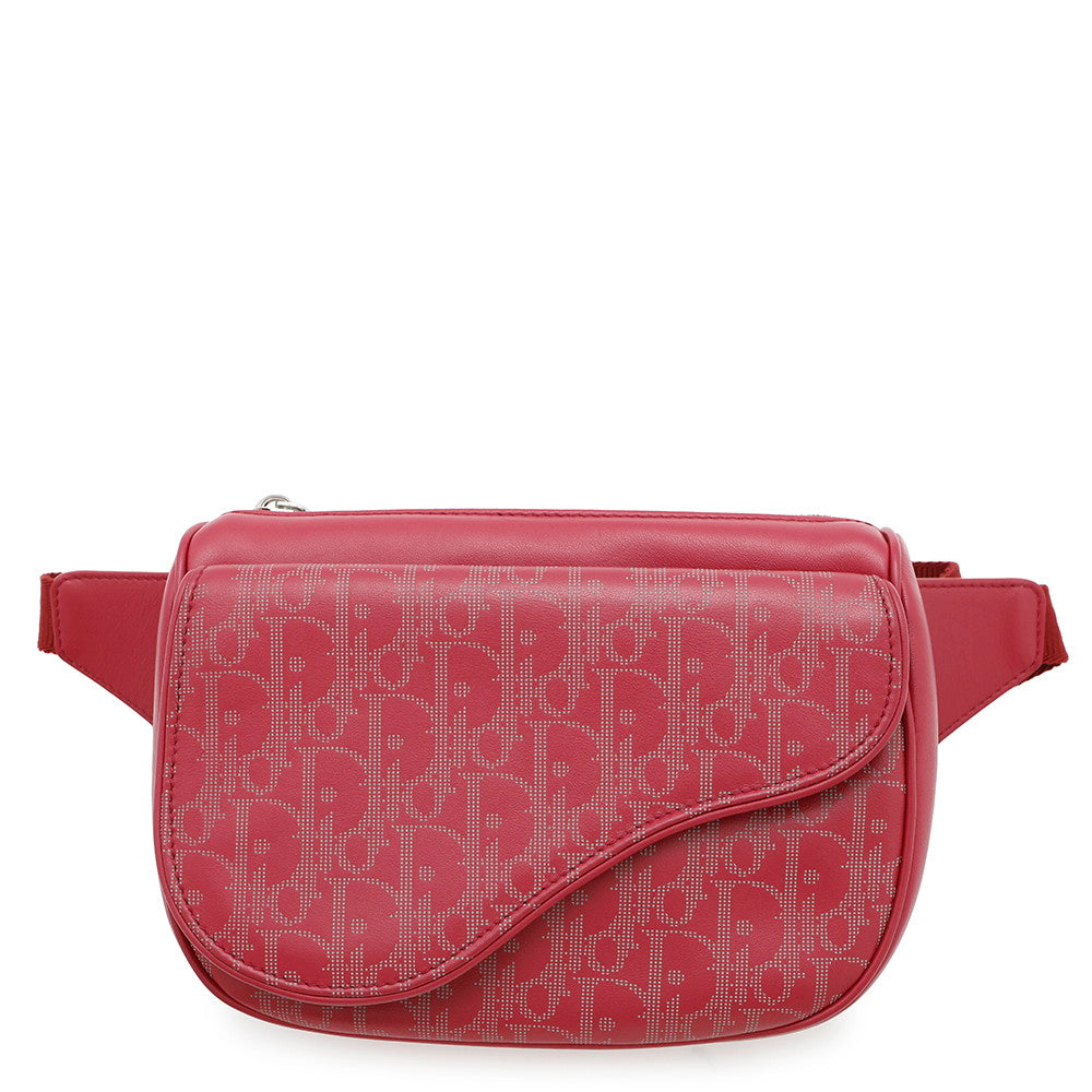 Dior Galaxy Saddle Crossbody Bag Leather Red