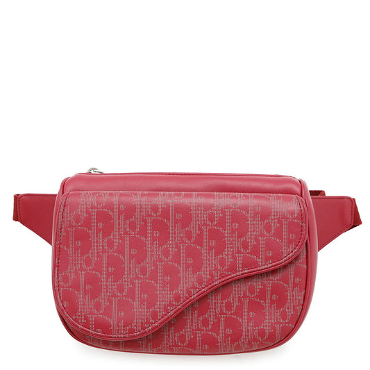 Dior Galaxy Saddle Crossbody Bag Leather Red