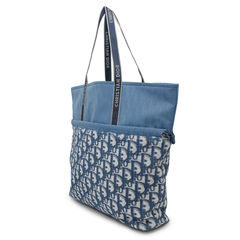 Dior Oblique Reversible Tote Bag Light Pile Canvas Blue