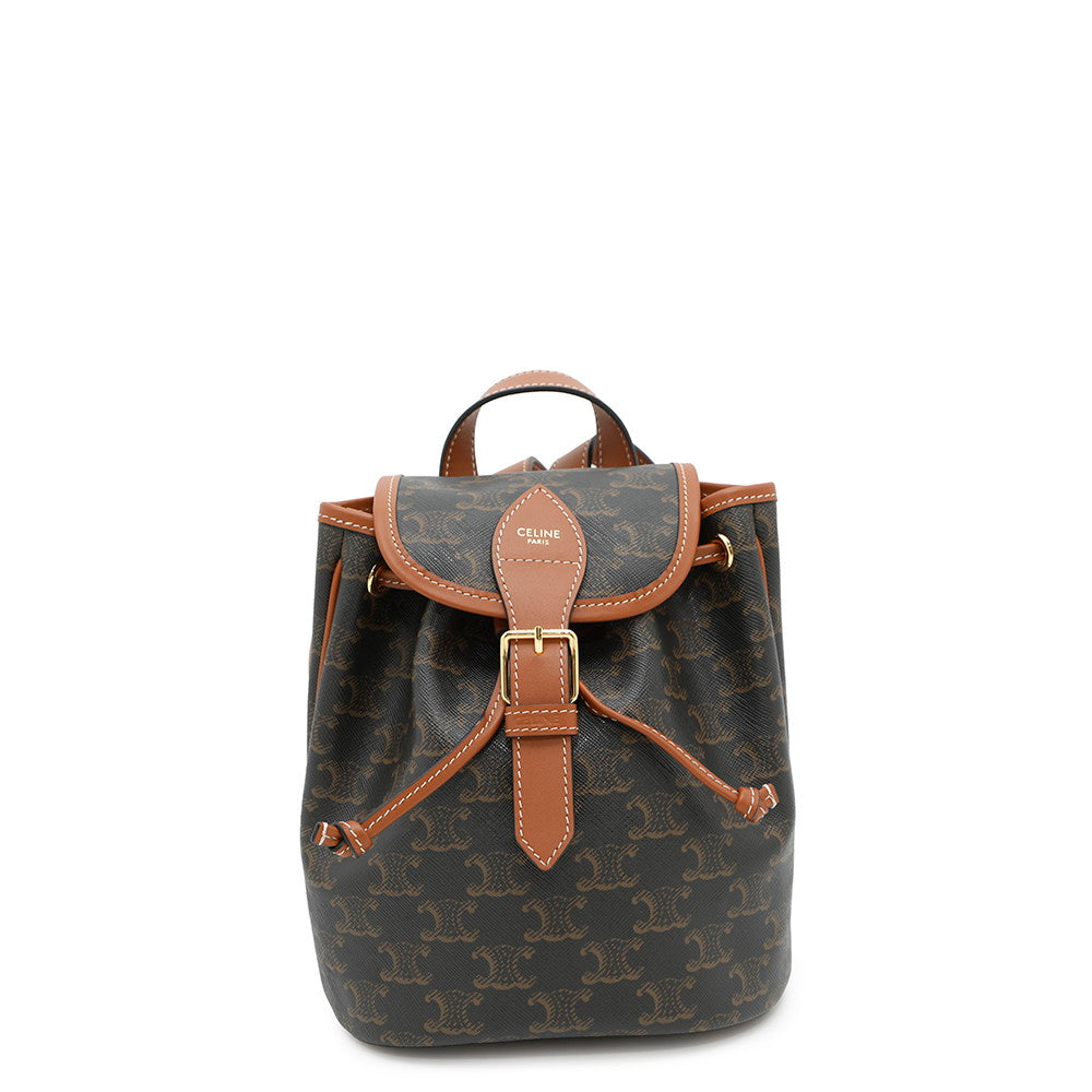 Triomphe Falco Backpack Pvc Calf Handbag Leather Tan