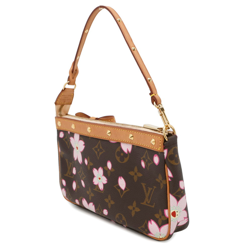 Louis Vuitton Pochette Accessoires PinkM92006 Cherry Blossom Monogram Brown Clutch Bag