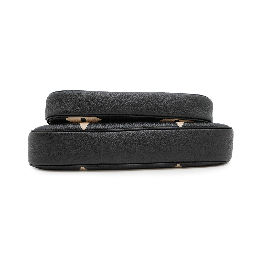 Louis Vuitton Multi Pochette Accessoires BeigeM45777 Bicolor Monogram Empreinte Leather Noir Clutch Bag