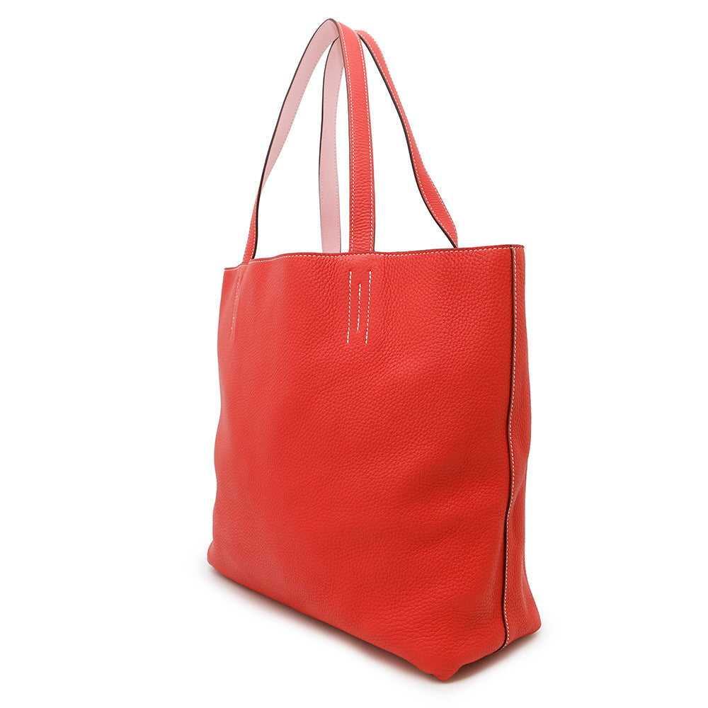 Double Sense Rouge Pivoine Rose Sakura Taurillon Leather Travel Bag