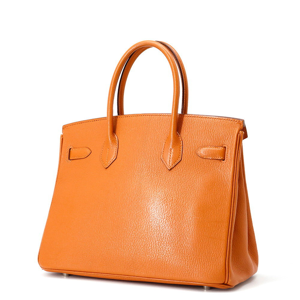 Birkin Orange Chevre Myzore Goatskin Size Handbag Travel Bag