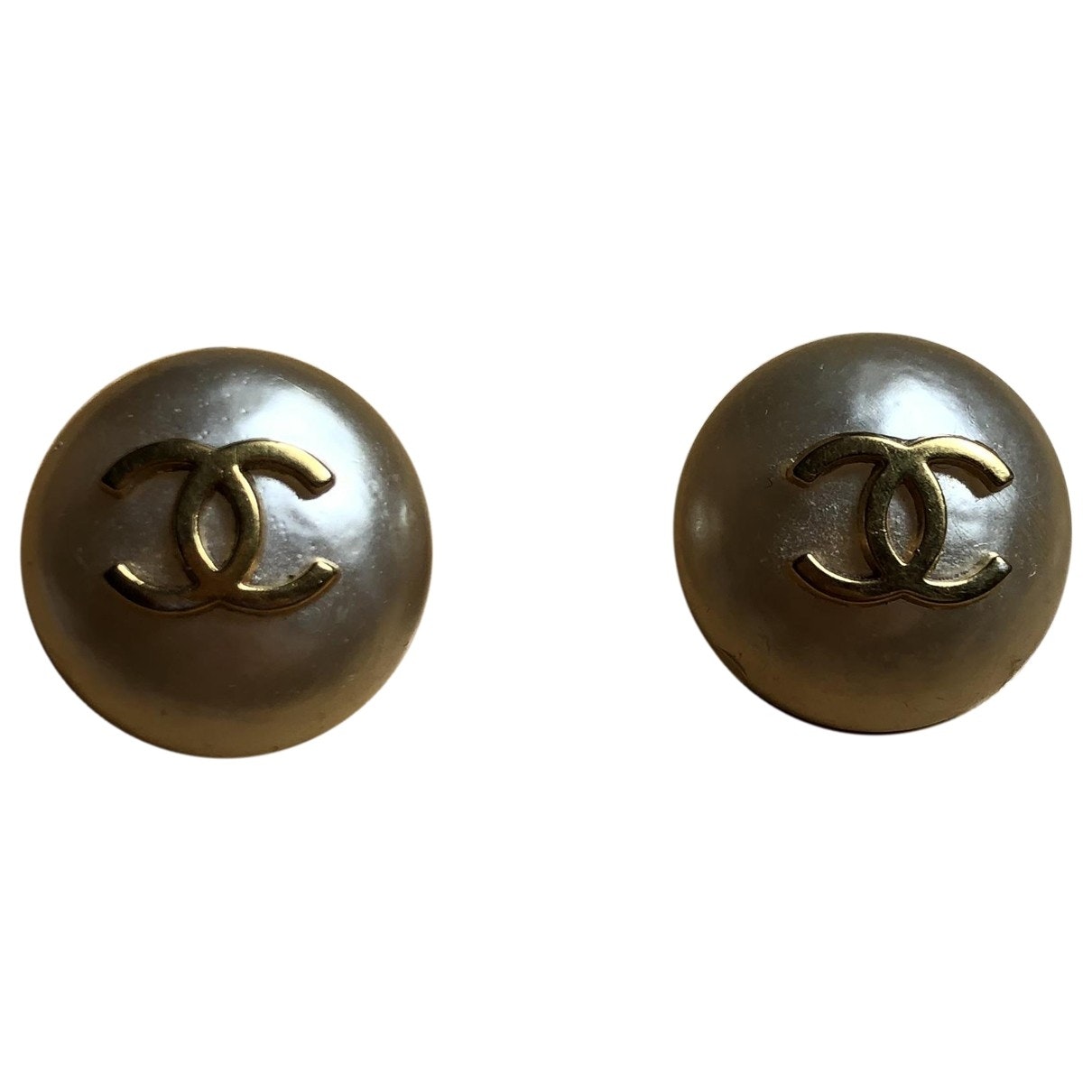 Chanel CC Gold Pearls Earrings