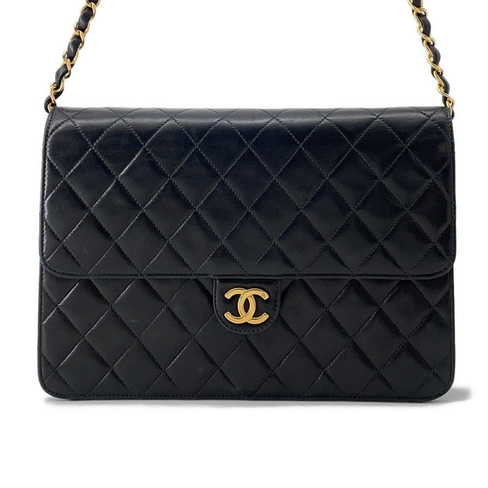 Chanel Pushlock ChainShoulder BlackA03570 Lambskin Shoulder Bag