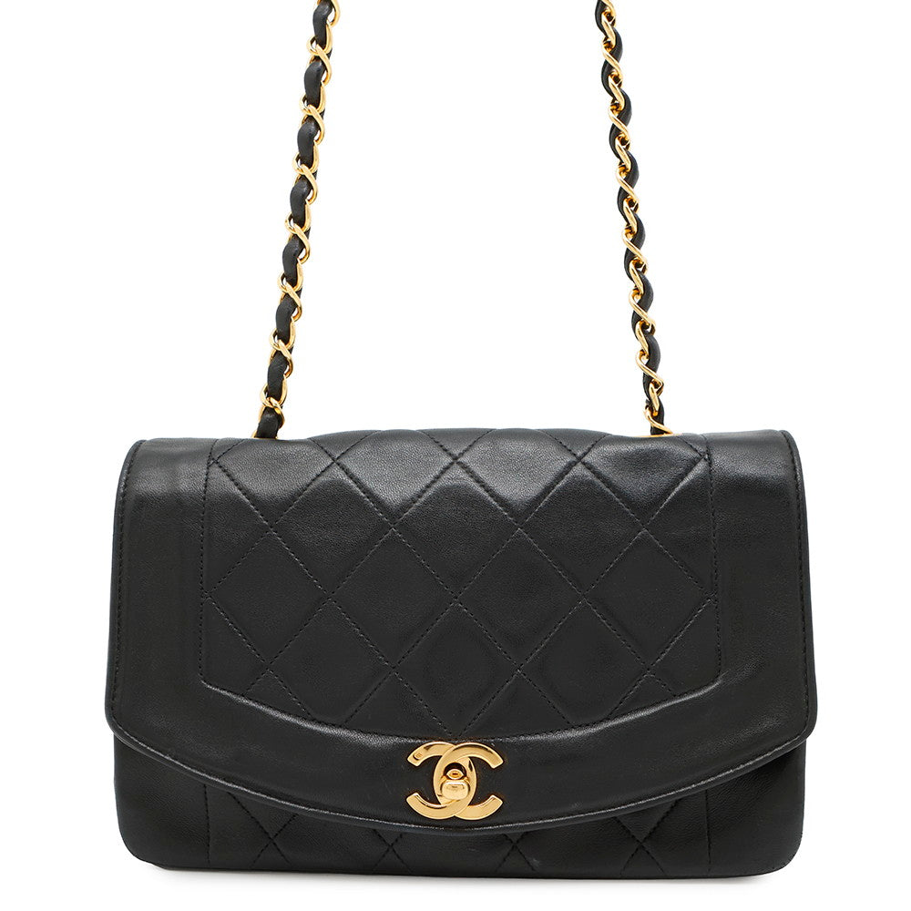 Chanel Diana BlackA01164 Lambskin Shoulder Bag