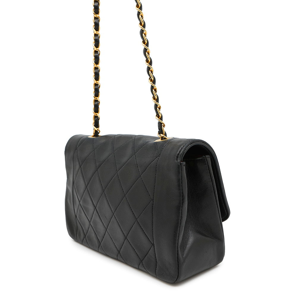 Chanel Diana BlackA01164 Lambskin Shoulder Bag