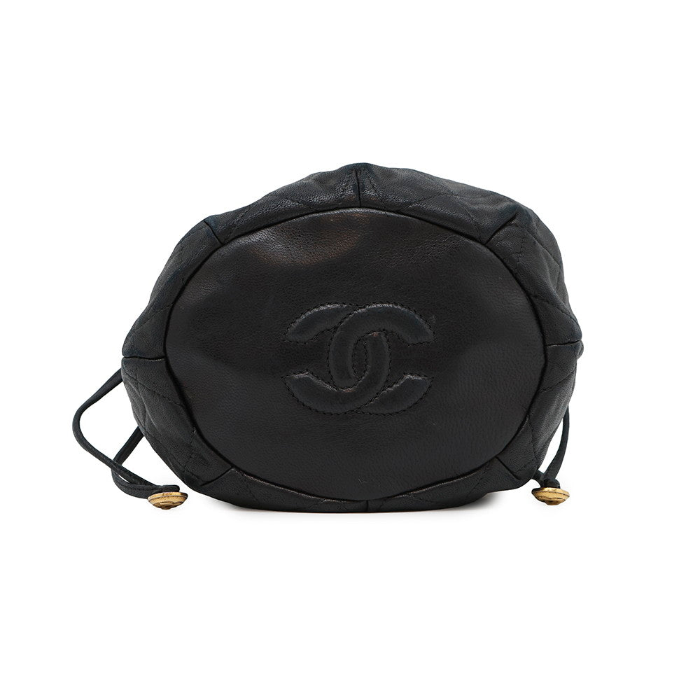 Chanel ChainDrawstring BagBag Lambskin Black Jewelry