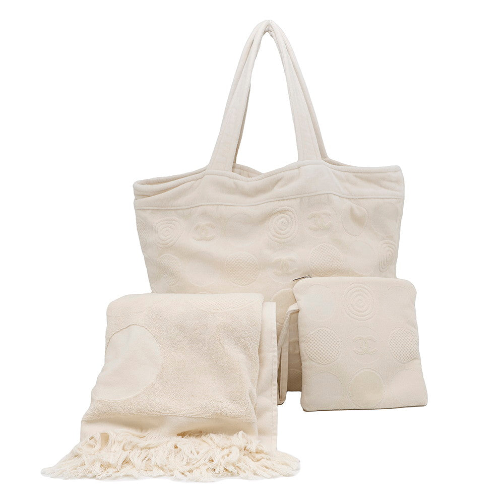 Chanel Beach Cotton100 Ivory Handbag
