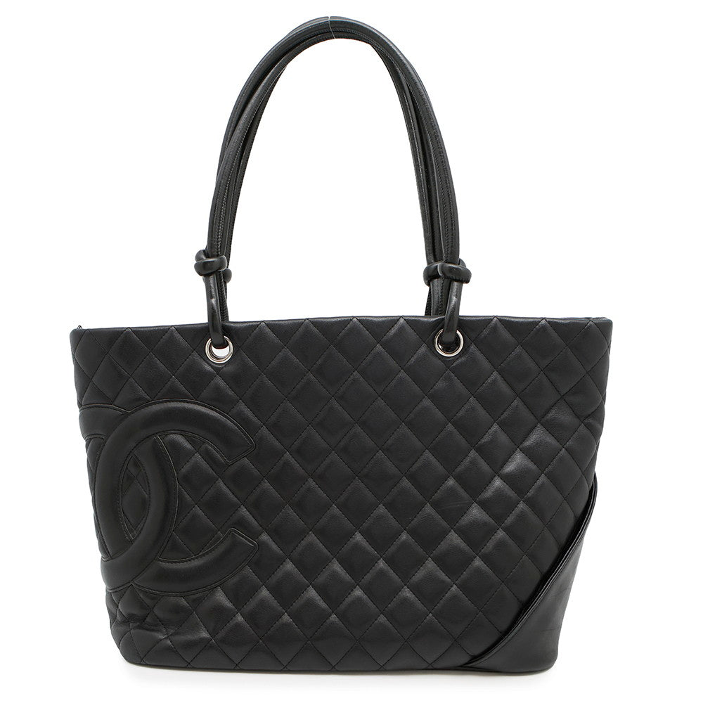 Chanel Cambon line BlackA25169 Lambskin Tote Bag