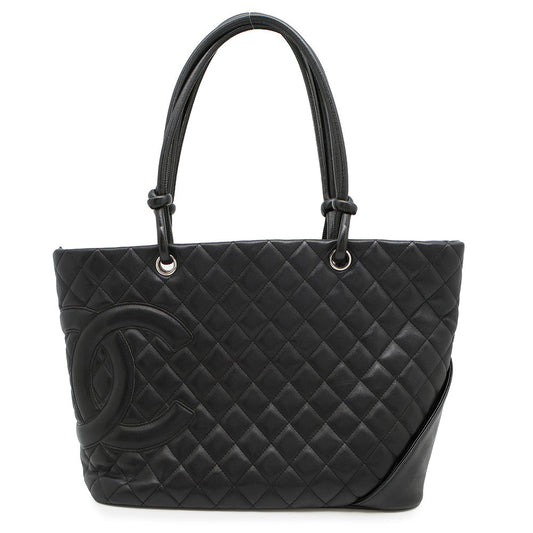 Chanel Cambon line BlackA25169 Lambskin Tote Bag