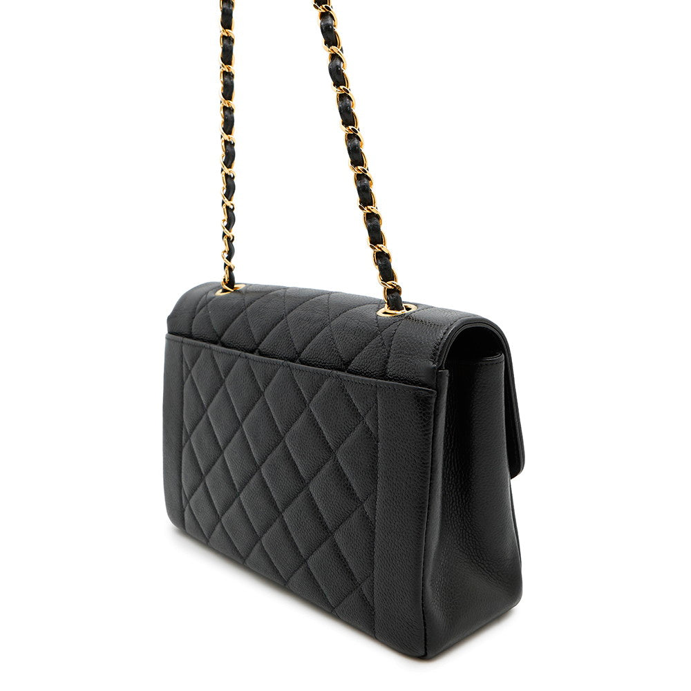 Chanel Diana ChainShoulder BlackA01165 Caviar Leather Shoulder Bag