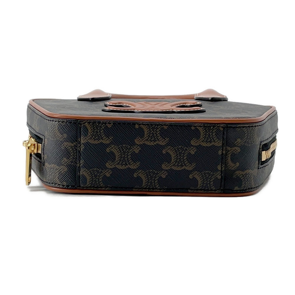 Triomphe Way Bowling Bag Pvc Size Leather Tan Travel Bag